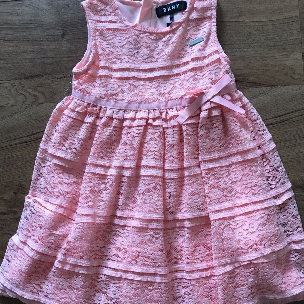 Peach Lace DKNY Toddler Dress